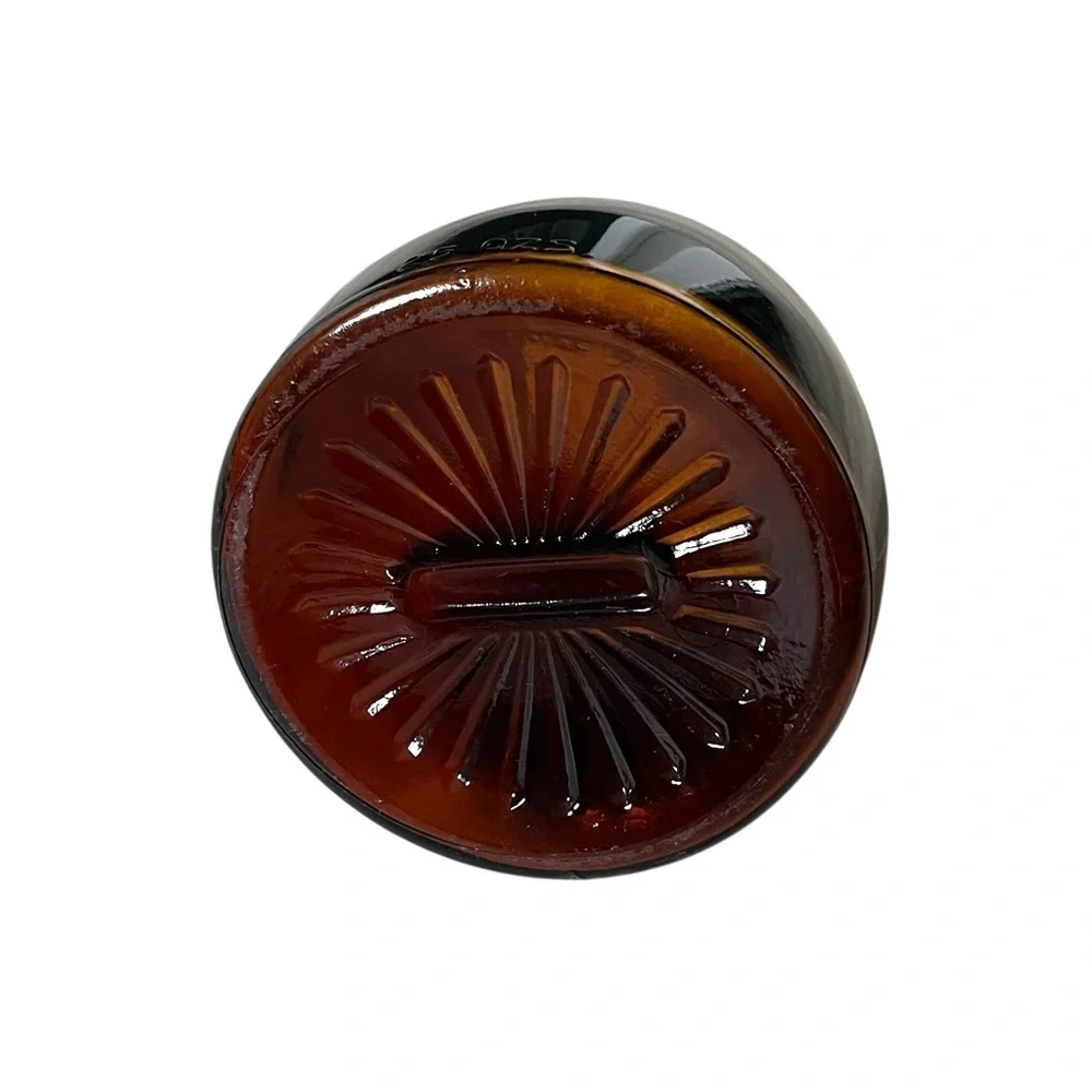 Vintage Handmade Amber Glass Vase Candle Holder